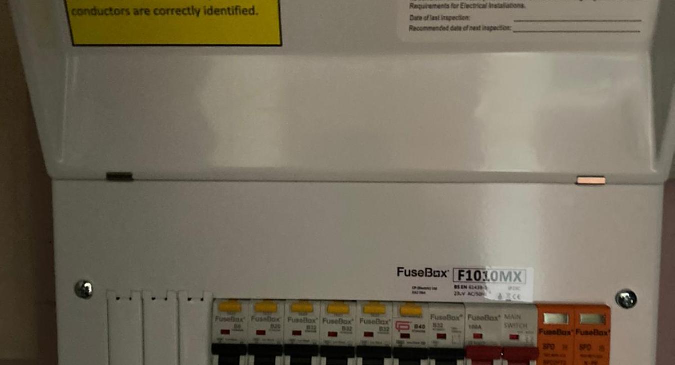 Newly fitted 18th Edition Consumer Unit We Installed